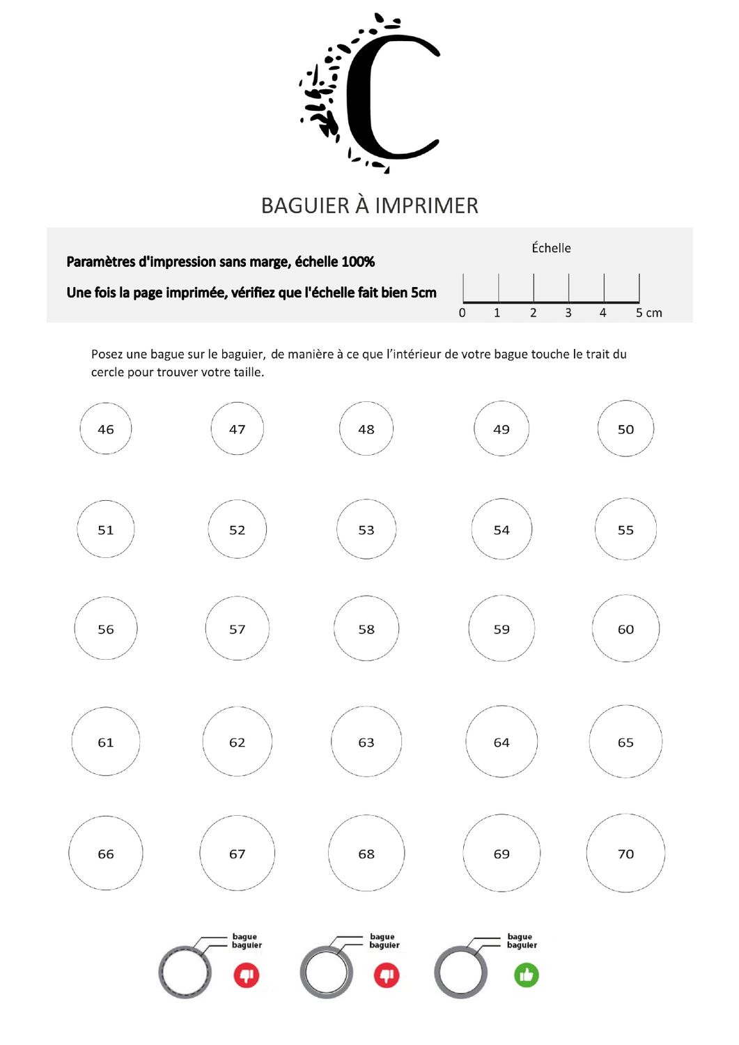 Baguier à imprimer